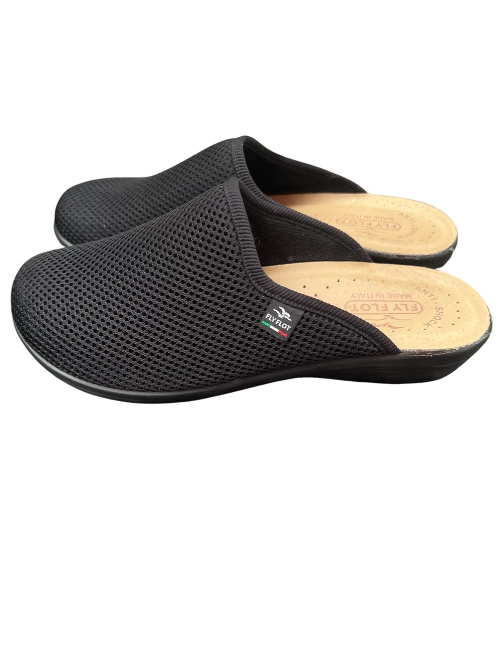 Fly Flot Anatomic Anti-Shock Black Mesh Italian Shoes Women’s Sz 39/9